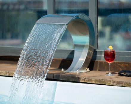 Refresh inside the hot tub and whirlpool in the rooftop of our hotel in Turin